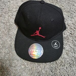 Jordan Black Cap with Red Jumpman Logo